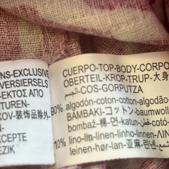 New! Zara pink geometric beaded deep neck cotton/linen mini dress. - Picture 6 of 16